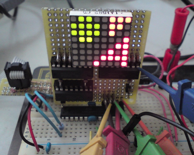 Experiment: AVR SPI (to control dot-matrix LED). 2010/10/10